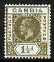 Gambia 1912-22 KG5 MCA 1.5d olive & blue-green mounted mint SG 88