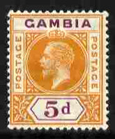 Gambia 1912-22 KG5 MCA 5d orange & purple mounted mint SG 93