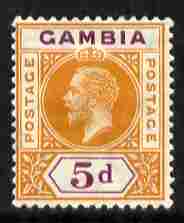 Gambia 1912-22 KG5 MCA 5d orange & purple mounted mint SG 93