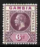Gambia 1912-22 KG5 MCA 6d dull & bright purple mounted mint SG 94