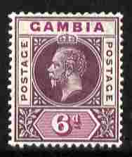 Gambia 1912-22 KG5 MCA 6d dull & bright purple mounted mint SG 94