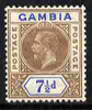 Gambia 1912-22 KG5 MCA 7.5d brown & blue mounted mint SG 95