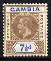 Gambia 1912-22 KG5 MCA 7.5d brown & blue mounted mint SG 95