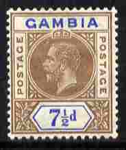 Gambia 1912-22 KG5 MCA 7.5d brown & blue mounted mint SG 95