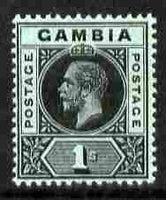 Gambia 1912-22 KG5 MCA 1s black on green mounted mint SG 97
