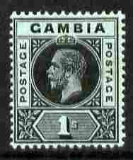 Gambia 1912-22 KG5 MCA 1s black on green mounted mint SG 97