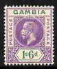 Gambia 1912-22 KG5 MCA 1s6d violet & green mounted mint SG 98