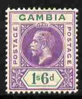 Gambia 1912-22 KG5 MCA 1s6d violet & green mounted mint SG 98