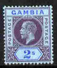 Gambia 1912-22 KG5 MCA 2s purple & blue on blue mounted mint SG 99