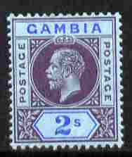Gambia 1912-22 KG5 MCA 2s purple & blue on blue mounted mint SG 99