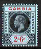 Gambia 1912-22 KG5 MCA 2s6d black & red on blue mounted mint SG 100