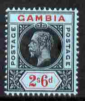 Gambia 1912-22 KG5 MCA 2s6d black & red on blue mounted mint SG 100
