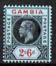 Gambia 1912-22 KG5 MCA 2s6d black & red on blue mounted mint SG 100