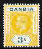 Gambia 1912-22 KG5 MCA 3s yellow & green mounted mint SG 101