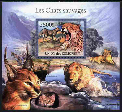 Comoro Islands 2011 Wild Cats perf m/sheet unmounted mint