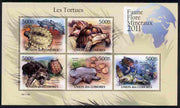 Comoro Islands 2011 Turtles perf sheetlet containing 5 values unmounted mint