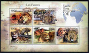 Comoro Islands 2011 Big Cats perf sheetlet containing 5 values unmounted mint