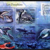 Comoro Islands 2011 Dolphins perf sheetlet containing 5 values unmounted mint