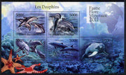 Comoro Islands 2011 Dolphins perf sheetlet containing 5 values unmounted mint