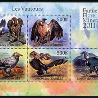 Comoro Islands 2011 Vultures perf sheetlet containing 5 values unmounted mint