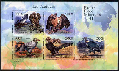 Comoro Islands 2011 Vultures perf sheetlet containing 5 values unmounted mint