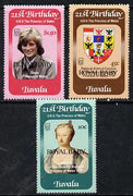 Tuvalu 1982 Princess Di's 21st Birthday set of 3 with Royal Baby opt, SG 189-91,unmounted mint