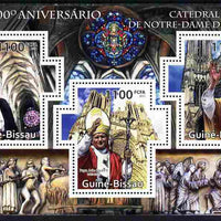 Guinea - Bissau 2011 800th Anniversary of Reims Cathedral perf sheetlet containing 3 Cross-shaped values unmounted mint