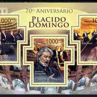 Guinea - Bissau 2011 70th Birth Anniversary of Placido Domingo perf sheetlet containing 3 Cross-shaped values unmounted mint
