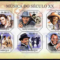 Mozambique 2011 Music of the 20th Century perf sheetlet containing 6 values unmounted mint