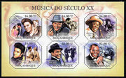 Mozambique 2011 Music of the 20th Century perf sheetlet containing 6 values unmounted mint