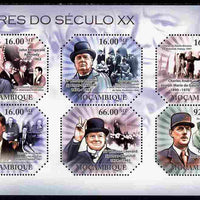 Mozambique 2011 Leaders of the 20th Century #1 perf sheetlet containing 6 values unmounted mint