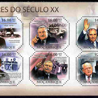 Mozambique 2011 Leaders of the 20th Century #2 perf sheetlet containing 6 values unmounted mint