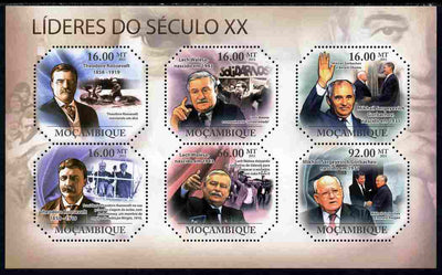 Mozambique 2011 Leaders of the 20th Century #2 perf sheetlet containing 6 values unmounted mint