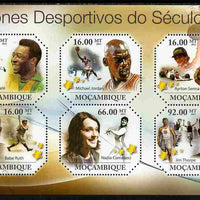 Mozambique 2011 Sporting Icons of the 20th Century perf sheetlet containing 6 values unmounted mint
