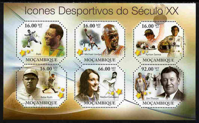 Mozambique 2011 Sporting Icons of the 20th Century perf sheetlet containing 6 values unmounted mint