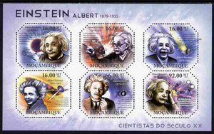Mozambique 2011 Albert Einstein perf sheetlet containing 6 values unmounted mint