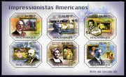 Mozambique 2011 American Impressionists perf sheetlet containing 6 values unmounted mint