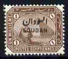 Sudan 1897 Overprint on 1m brown of Egypt mounted mint SG1