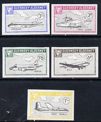 Guernsey - Alderney 1965 Aircraft imperf set of 5 unmounted mint