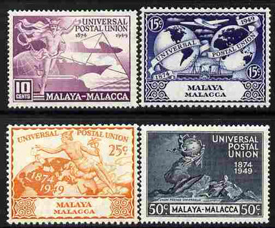 Malaya - Malacca 1949 KG6 75th Anniversary of Universal Postal Union set of 4 mounted mint, SG 18-21