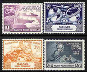 Malaya - Negri Sembilan 1949 KG6 75th Anniversary of Universal Postal Union set of 4 mounted mint, SG 63-66