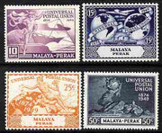 Malaya - Perak 1949 KG6 75th Anniversary of Universal Postal Union set of 4 mounted mint, SG 124-27
