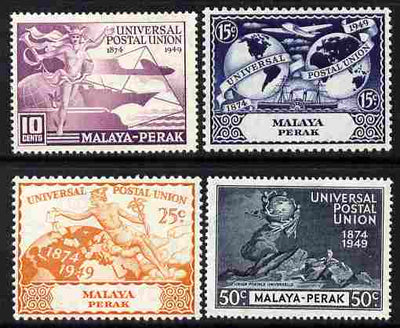 Malaya - Perak 1949 KG6 75th Anniversary of Universal Postal Union set of 4 mounted mint, SG 124-27