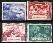 St Kitts-Nevis 1949 KG6 75th Anniversary of Universal Postal Union set of 4 mounted mint, SG 82-85