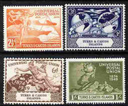 Turks & Caicos Islands 1949 KG6 75th Anniversary of Universal Postal Union set of 4 mounted mint, SG 217-20