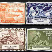 Turks & Caicos Islands 1949 KG6 75th Anniversary of Universal Postal Union set of 4 unmounted mint, SG 217-20