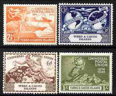 Turks & Caicos Islands 1949 KG6 75th Anniversary of Universal Postal Union set of 4 unmounted mint, SG 217-20