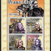 Guinea - Bissau 2011 Bicentenary of Birth of Franz Liszt perf sheetlet containing 4 values unmounted mint Michel 5328-31
