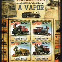 Guinea - Bissau 2011 American Steam Locomotives perf sheetlet containing 4 values unmounted mint Michel 5323-26