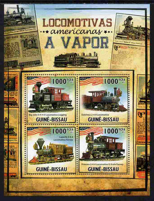 Guinea - Bissau 2011 American Steam Locomotives perf sheetlet containing 4 values unmounted mint Michel 5323-26